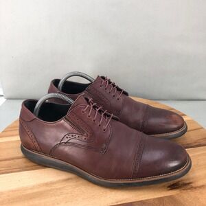 Dockers Cap Toe Oxford Dress Shoes Mens 9.5 M Brown Leather Professional Lace Up